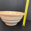 Stoneware Mixing Bowl With Blue Band Decoration - 6