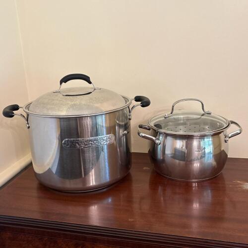 Le Cook's Ware Copperal Base Stock Pot with Rack and Tasty Steamer Pot
