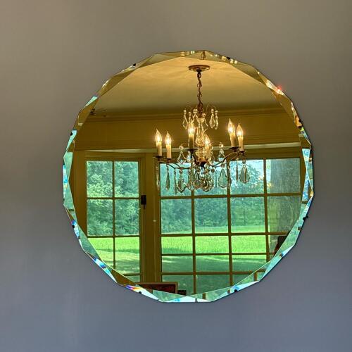 29.5" Faceted Wall Mirror with Beveled Edge