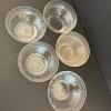 Five Etched Clear Glass Dessert Bowls with Swirl Border Pattern - 2