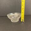 Five Etched Clear Glass Dessert Bowls with Swirl Border Pattern - 8
