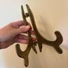 Wine Bottle Cradle and Two Brass-Tone Display Easels - 5