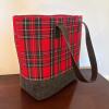 Punctuate Plaid Tote Bag with Matching Pouch - 6