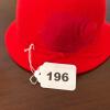 Oscar de la Renta Red Felt Bowler Hat with Feather Accent - 7