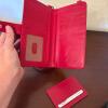 Women&rsquo;s Straw Sun Hat and Red Crossbody Wallet - 8
