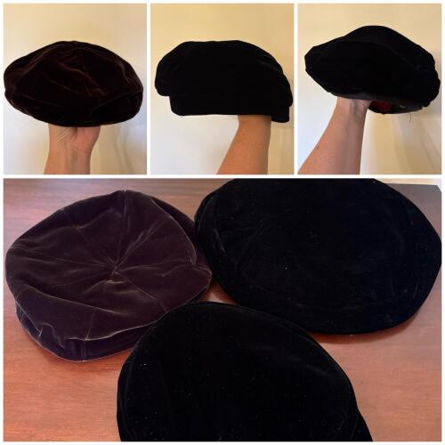 Trio of Vintage Velvet Berets