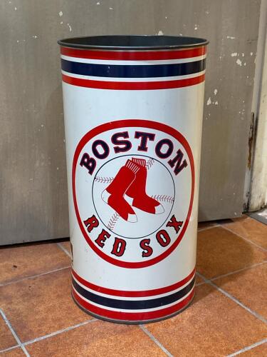 Boston Red Sox Metal Trash Can