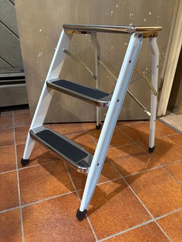 Folding Three-Step Metal Utility Ladder