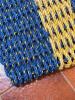 Woven Nautical Rope Doormat with Blue and Yellow Pattern - 2