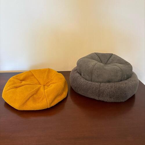 Pair of Vintage Women&rsquo;s Hats &ndash; Betmar Suede Beret and Gray Fur-Style Hat
