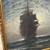 18.25" x 22" Signed Framed Painting of a Sailing Ship at Sea - 5