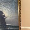 18.25" x 22" Signed Framed Painting of a Sailing Ship at Sea - 6
