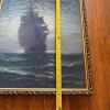 18.25" x 22" Signed Framed Painting of a Sailing Ship at Sea - 9