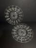 Pair of Pressed Glass Plates with Geometric Motif
