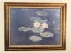 49"x39" Framed Impressionist-Style Water Lilies Painting