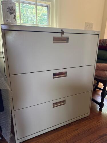 HON 600 Series Three-Drawer Lateral File Cabinet with Keys