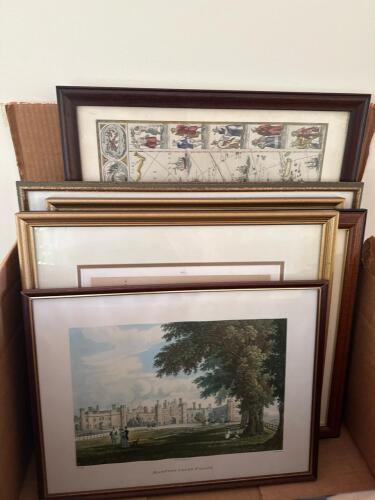 Framed Antique-Style Engravings and Map Prints in Various Finishes