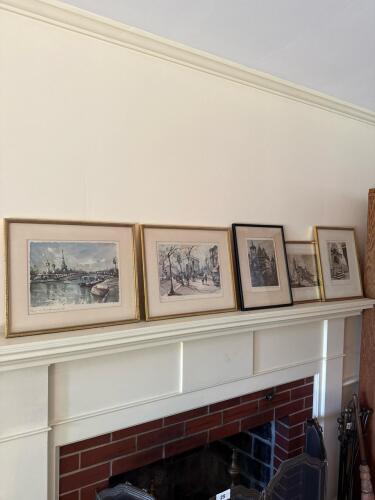 Framed European Cityscape Prints, Paris and Rothenburg-Style