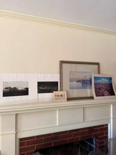 Harbor Scene With Sailing Ships Framed Art with Calendar Art Prints and Mini Etching