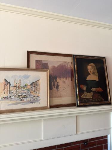 Assorted Framed Art: Travel Print and Reproductions