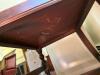 Jacobean Style Carved Wood Chair with Burgundy Vinyl Cushion - 4
