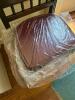 Jacobean Style Carved Wood Chair with Burgundy Vinyl Cushion - 6