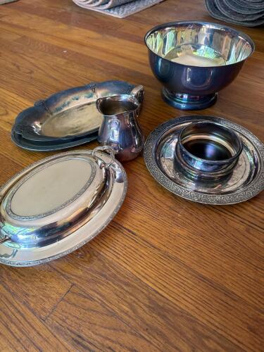 Silverplated Serving Pieces, Classic Style, Mixed Makers