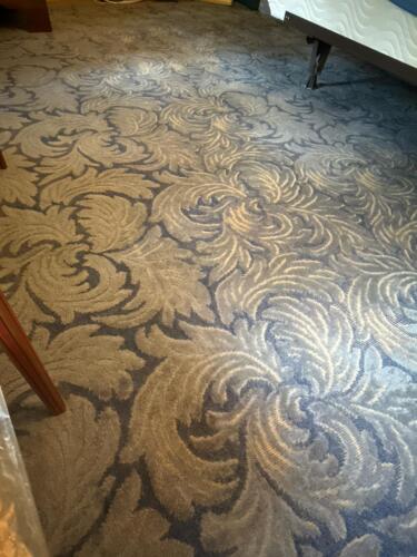 Vintage Blue and Gray Area Rug With Swirling Leaf Pattern 11'8"x9'11"