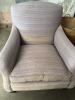 Comfortable Upholstered Club Chair in Striped Fabric - 2