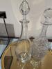 BACCARAT Crystal Decanter and Cut Crystal Decanter on Round Brass Tray - 2