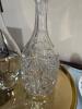 BACCARAT Crystal Decanter and Cut Crystal Decanter on Round Brass Tray - 3
