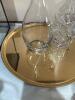 BACCARAT Crystal Decanter and Cut Crystal Decanter on Round Brass Tray - 6