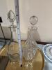 BACCARAT Crystal Decanter and Cut Crystal Decanter on Round Brass Tray - 7