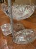 Cut Glass Compote, Divided Relish Dish, and Lidded Jar - 6
