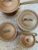 4 French Copper Sauce Pans with Lids, Brass Handles - 3