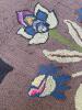 Antique Early American Folk Art Floral Hooked Rug - 4