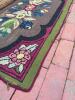 Antique Early American Folk Art Floral Hooked Rug - 7