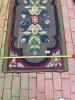 Antique Early American Folk Art Floral Hooked Rug - 11