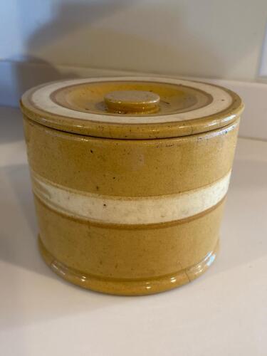 Antique Yellowware Crock with Lid