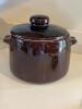 West Bend Brown Glazed Stoneware Crock with Lid
