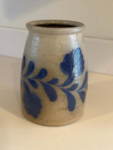 Salmon Falls Stoneware Blue Floral Vase