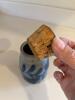 Salmon Falls Stoneware Pottery Jar With Blue Floral Design - 2