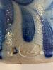 Salmon Falls Stoneware Pottery Jar With Blue Floral Design - 4