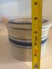 Stoneware Crock with Blue Bands and Lid - 6