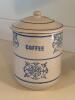 Antique American Blue Stoneware Canisters With Lids - 2