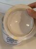 Antique American Blue Stoneware Canisters With Lids - 3