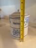 Antique American Blue Stoneware Canisters With Lids - 6