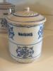 Antique American Blue Stoneware Canisters With Lids - 9