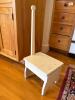 Primitive White Painted Wood Cricket Bench