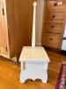 Primitive White Painted Wood Cricket Bench - 3